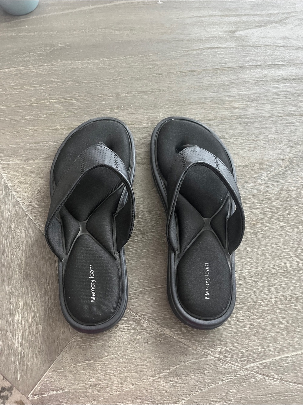 Memory Foam Black Women's Flip Flop Sandals